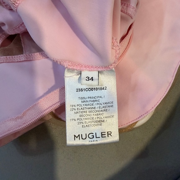 MUGLER - Lvr Exclusive Jersey & Tulle Jumpsuit - Picture 9 of 9